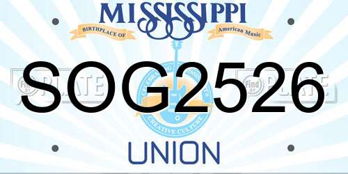 SOG2526 Mississippi License Plate