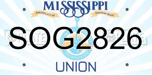 SOG2826 Mississippi License Plate