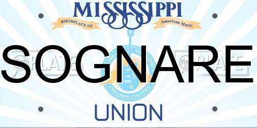SOGNARE Mississippi License Plate