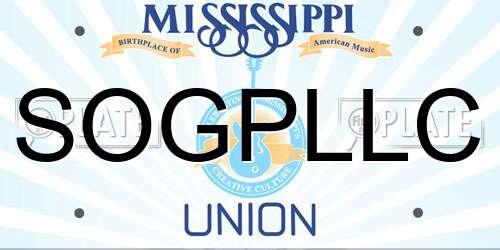 SOGPLLC Mississippi License Plate