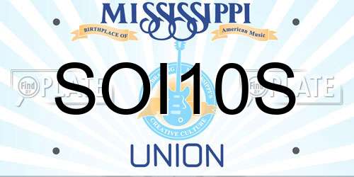 SOI10S Mississippi License Plate