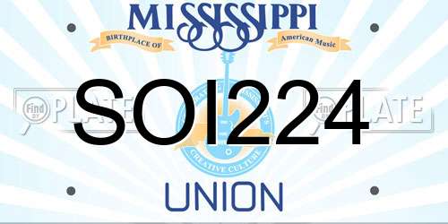 SOI224 Mississippi License Plate