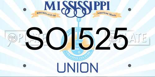 SOI525 Mississippi License Plate