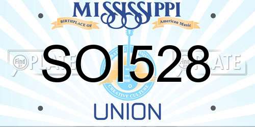 SOI528 Mississippi License Plate
