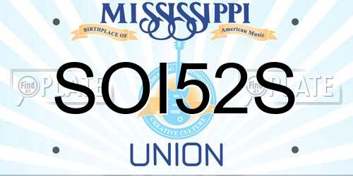 SOI52S Mississippi License Plate