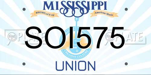SOI575 Mississippi License Plate