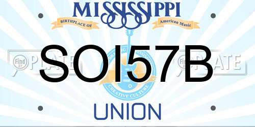 SOI57B Mississippi License Plate