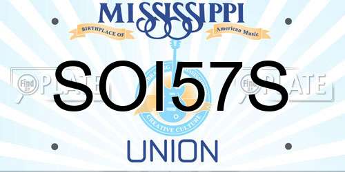 SOI57S Mississippi License Plate