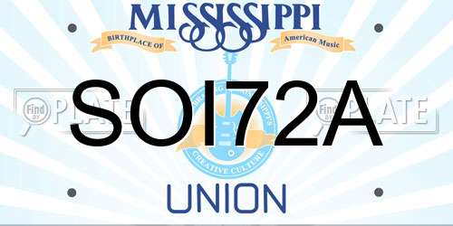 SOI72A Mississippi License Plate