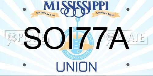 SOI77A Mississippi License Plate