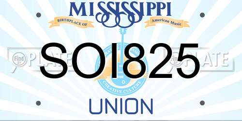 SOI825 Mississippi License Plate