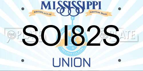 SOI82S Mississippi License Plate