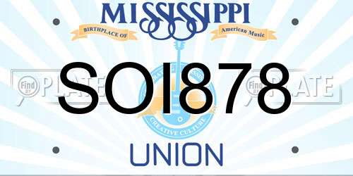 SOI878 Mississippi License Plate