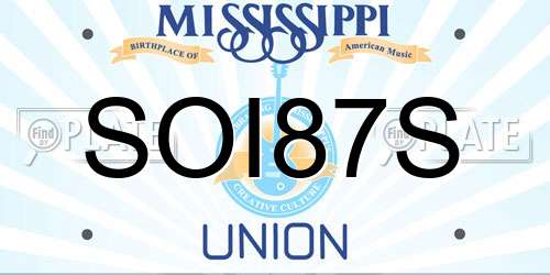 SOI87S Mississippi License Plate