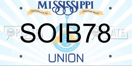 SOIB78 Mississippi License Plate