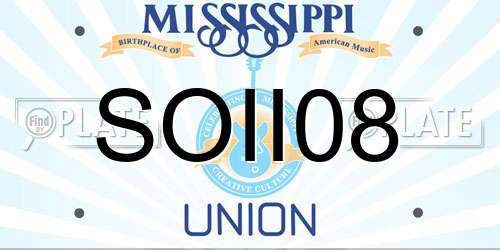 SOII08 Mississippi License Plate