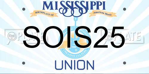 SOIS25 Mississippi License Plate