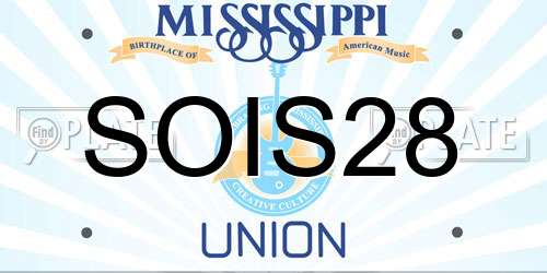 SOIS28 Mississippi License Plate