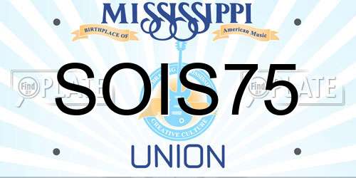 SOIS75 Mississippi License Plate