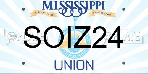 SOIZ24 Mississippi License Plate