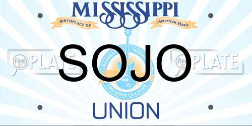 SOJO Mississippi License Plate