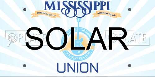 SOLAR Mississippi License Plate