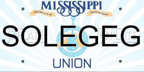 SOLEGEG Mississippi License Plate