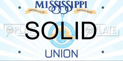 SOLID Mississippi License Plate