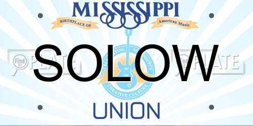 SOLOW Mississippi License Plate
