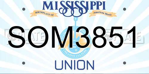SOM3851 Mississippi License Plate
