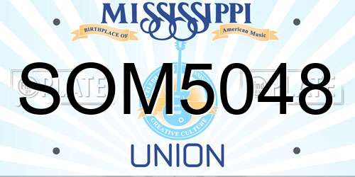 SOM5048 Mississippi License Plate