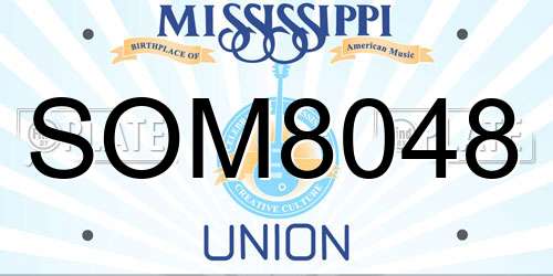 SOM8048 Mississippi License Plate