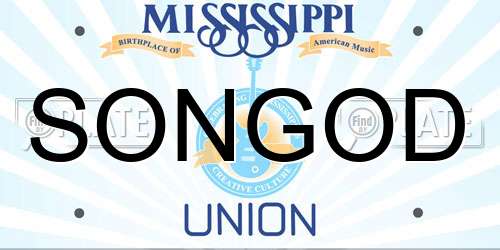 SONGOD Mississippi License Plate