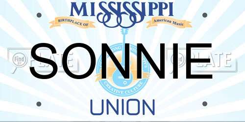 SONNIE Mississippi License Plate