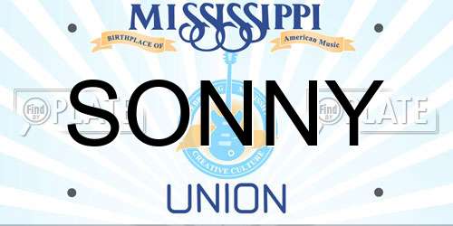 SONNY Mississippi License Plate