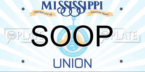 SOOP Mississippi License Plate