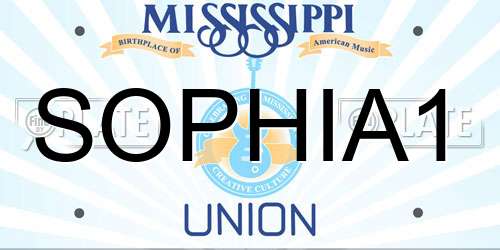 SOPHIA1 Mississippi License Plate