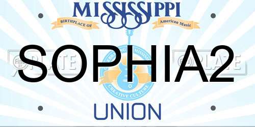 SOPHIA2 Mississippi License Plate