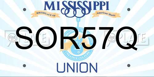 SOR57Q Mississippi License Plate
