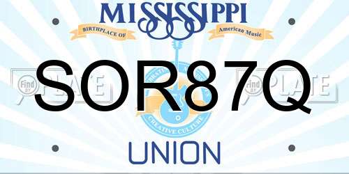 SOR87Q Mississippi License Plate