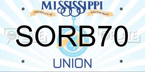 SORB70 Mississippi License Plate