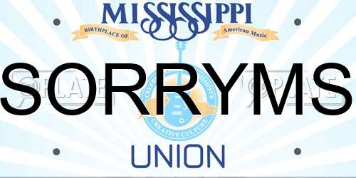 SORRYMS Mississippi License Plate