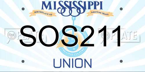 SOS211 Mississippi License Plate