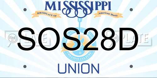SOS28D Mississippi License Plate