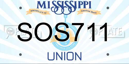 SOS711 Mississippi License Plate