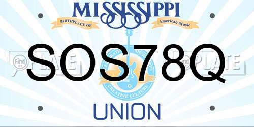 SOS78Q Mississippi License Plate