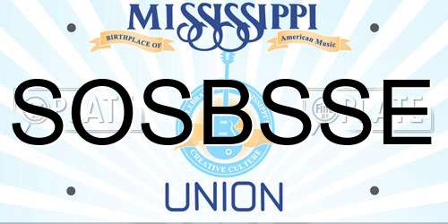 SOSBSSE Mississippi License Plate