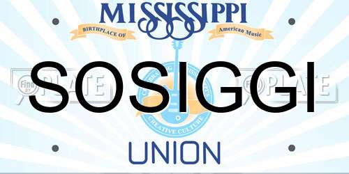 SOSIGGI Mississippi License Plate