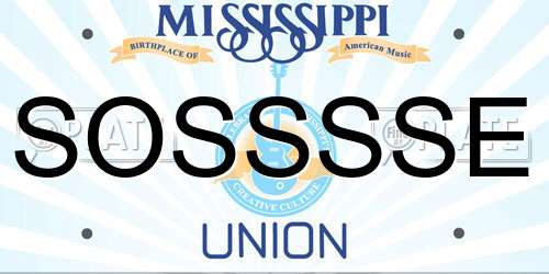 SOSSSSE Mississippi License Plate