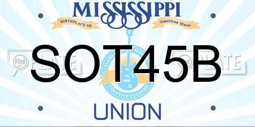 SOT45B Mississippi License Plate